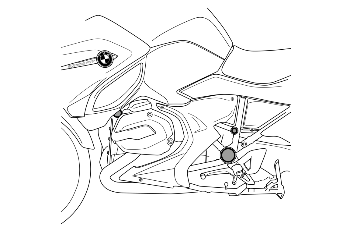 Tapones de chasis Puig para Bmw R 1200 Rt del 2014+ 3 Tapones de chasis de la Bmr 1 200 rt lc de 2014