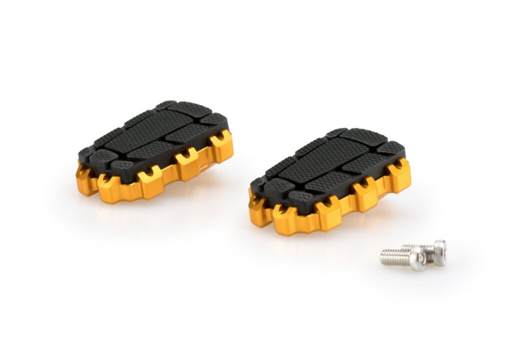 Juego de estriberas Puig enduro 2.o en color oro. Ref: 20851O