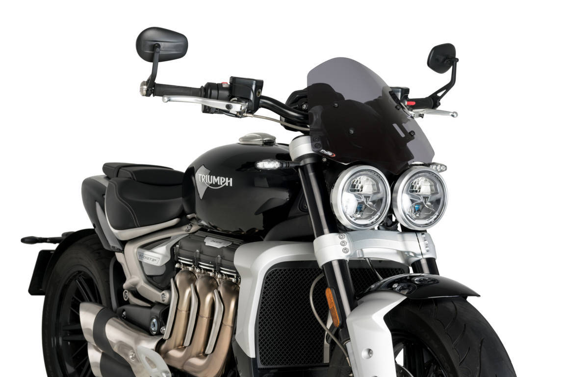 Carenabris Puig New Generation Touring para Triumph Rocket 3 1 Carenabris Puig New Generation Touring en color ahumado oscuro para la Triumph Rocket 3