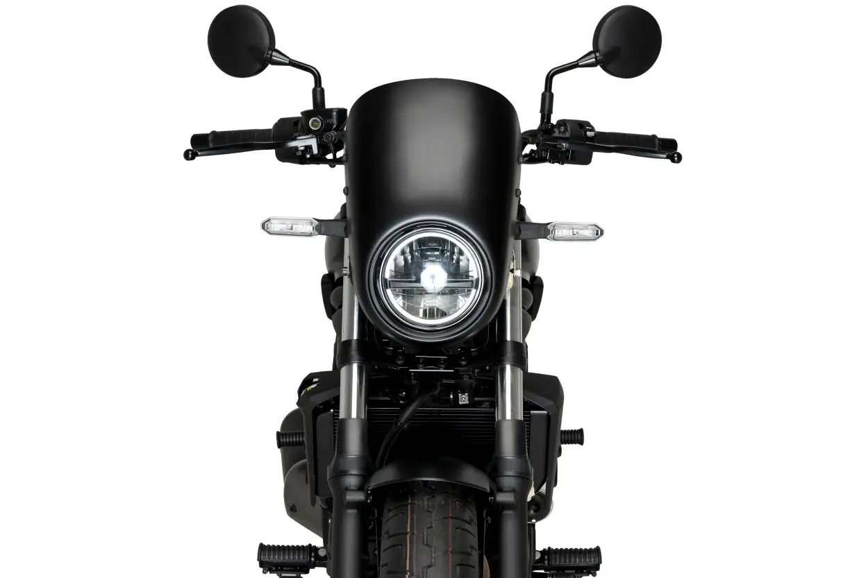 Semicarenado Puig Anarchy para Kawasaki Eliminator 500 2 Imagen frontal del semicarenado Puig Anarchy para el Kawasaki Elimnator 500. Ref: 21944 J